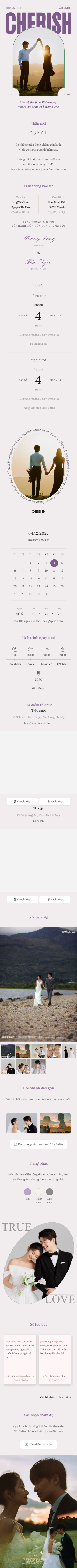Thiệp cưới Oải Hương